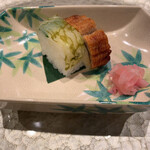 日本料理 とくを - 昆布鯖と穴子の寿司