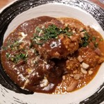 彼女のカレー - あいがけハンバーグカレー