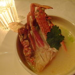 ワタリ蟹と春野菜のスープ