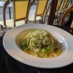 カフェ ミケランジェロ - 海老とブロッコリーのスパゲッティ