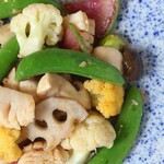 悠 - ホタテと季節野菜の塩味炒め