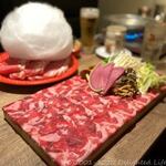 めり乃 - ラム＆牛タンしゃぶ（4480円税別）＋プレミアムプラン（1000円税別）