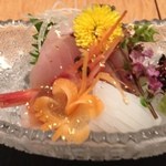 新日本料理 楓 - お刺身、鰆、烏賊、ボタンエビ