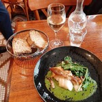Café des Musées - 選んだメインはカサゴのフィレほうれん草のソース、黒豚を使ったハム添え