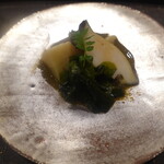 あま木 - 岸和田の若竹に鮑肝ソース、師崎のワカメ