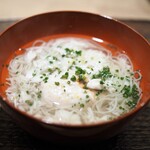 虎白 - お椀　ふぐ　白子　にゅうめん
