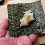 寿し道 桜田 - できたての酢飯、海苔も香りが良い