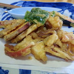 魚庵旬彩 - イカの天ぷら