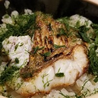 馳走 啐啄一十  - (26)炭火焼き赤鯥(雄、山形県庄内産、坂田魚店、3日寝かせ)載せご飯、生唐墨ペースト掛け
                    個人的には晩秋の山形県庄内産を炭火焼きしたものが、赤鯥では最上だと思っているので、美味しさに感涙です！