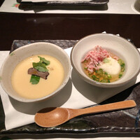 肉割烹 肉かぶく - 肉素麺と茶碗蒸し