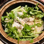 原始焼 火鉢 - 鯛とせりの土鍋ご飯