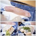 馳走 啐啄一十  - ＊(炭火炙り虎河豚(福岡県産、5日寝かせ) ・・程良い食感と淡泊な中にも旨みを感じる品。 ＊鮃（静岡県駿河湾産、3日寝かせ) ・・この時期の「鮃」は美味しい。 ＊炭火炙り鮃の縁側(静岡県駿河湾産、3日寝かせ)・・炙ることで鮃の上品な脂をより感じます。