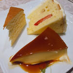 銀座 ひらやま - デザート盛り合わせ
      (苺のショートケーキ・チーズケーキ・プリン)