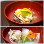 馳走 啐啄一十  - 立派な蛤、これだけの大きさの品は中々頂けないですね。 丁寧に焼かれた「金目鯛」は上品な脂、甘味・旨みを感じますし、お出しが美味しいこと。