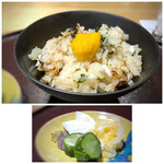 馳走 啐啄一十  - 焼いた赤鯥が香ばしくていい脂を感じ、美味しいこと。それに「生唐墨」ですから、贅沢極まりない品。香の物。