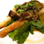 リストランテ ネグラマーロ - 三重産あわびとフランス産アスパラのソテー 肝のソース  