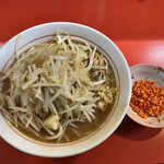 千里眼 - ラーメン 麺100g ショウガ・アブラちょっとのカラアゲ別皿で 780円