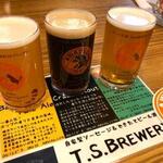 自家製ソーセージ＆できたてビール酒場 T.S.Brewery - 自家製飲み比べセット3種類