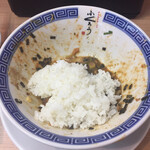 からみそラーメン ふくろう - まぜそばは食べ終わったら追い飯がサービス