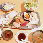魚竹 - 海鮮丼（別盛りバージョン）1400円　