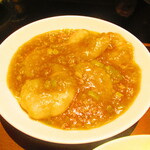 黄鶴 - ランチ小皿定食　２８００円（税込）のエビのチリソース煮のアップ【２０２０年２月】