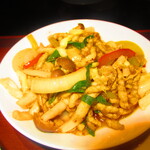 黄鶴 - ランチ小皿定食　２８００円（税込）の豚肉の麻辣スース炒めのアップ【２０２０年２月】