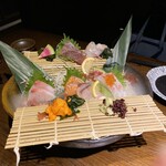鶏と魚と旨い酒　ウミスズメ - 海鮮造り5種盛り(2人前)¥680×2