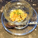 鉄板焼 やまなみ - 天使の海老と焼茄子のタブレ　カレーソース