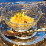 鉄板焼 やまなみ - 天使の海老と焼茄子のタブレ　カレーソース
