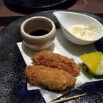 TEPPANオーベルジュ CaroCaro鳥羽浦別邸 - 牡蠣ﾌﾗｲ(食べかけ;)