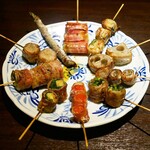 博多野菜巻き串焼き ここにこんね - ☆【博多野菜巻き串焼き ここにこんね】さん…野菜巻き１０種盛り(≧▽≦)/～♡☆