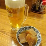 釣り仲間 - 生ビールとお通し