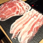 ねぎ鍋専門店はるいち - 鹿児島黒豚　バラ•肩ロース