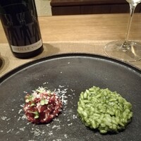 イル・チェントリーノ - 馬肉とリゾット、白ボトル