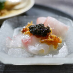 AUBE - 平目　キャビア昆布締めXO醬