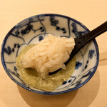 くるますし - 肝ソースと赤酢シャリ