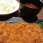 Tonkatsu Shinjuku Saboten - 一切れ、食べた後です。ヒレかつの１００グラムです。