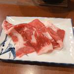 Obanzai tei - すき焼きのお肉が3枚