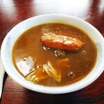 美也川 - カレーコロッケうどん　サーブ時点でコロッケが麺とともに出汁に完全没入されている