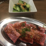 焼肉 俺家 - 上ハラミ、きゅうり