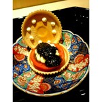 蓬左茶寮 - =自家製キャビアと加藤農園きわめトマトの最中=