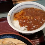 農村レストランつつじ亭 - 清掃のカレー小丼アップ