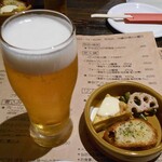 Oogetsu - 生ビール ＆ お通し
