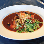 太陽カレー - 牡蠣フライとエビフライと有機野菜のシーフードカレー