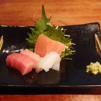 飛騨季節料理 肴 - お刺身（マハタ、本鮪中トロ、アオリイカ、カジキ）