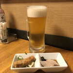 Kaisen Ichiba Karakkaze - 「生ビール」300円とお通し