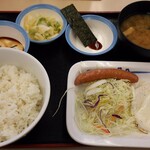 松屋 - ソーセージエッグ定食