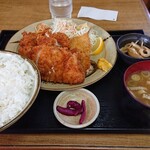 魚八 - ミックスフライご飯大盛り