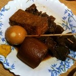 静岡おでん 酔ごころ - 牛スジ、こんにゃく、たまご、大根、厚揚げ