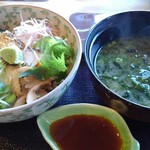 雲仙・九州ホテル - 和食 ○サザエと鯛を添えた特製ダシの卵かけご飯